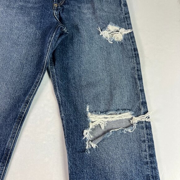 AGOLDE Jeans Women's 25x28* 90s Pinch High Rise Straight Ankle Blue Denim Tag 24 - Picture 3 of 16